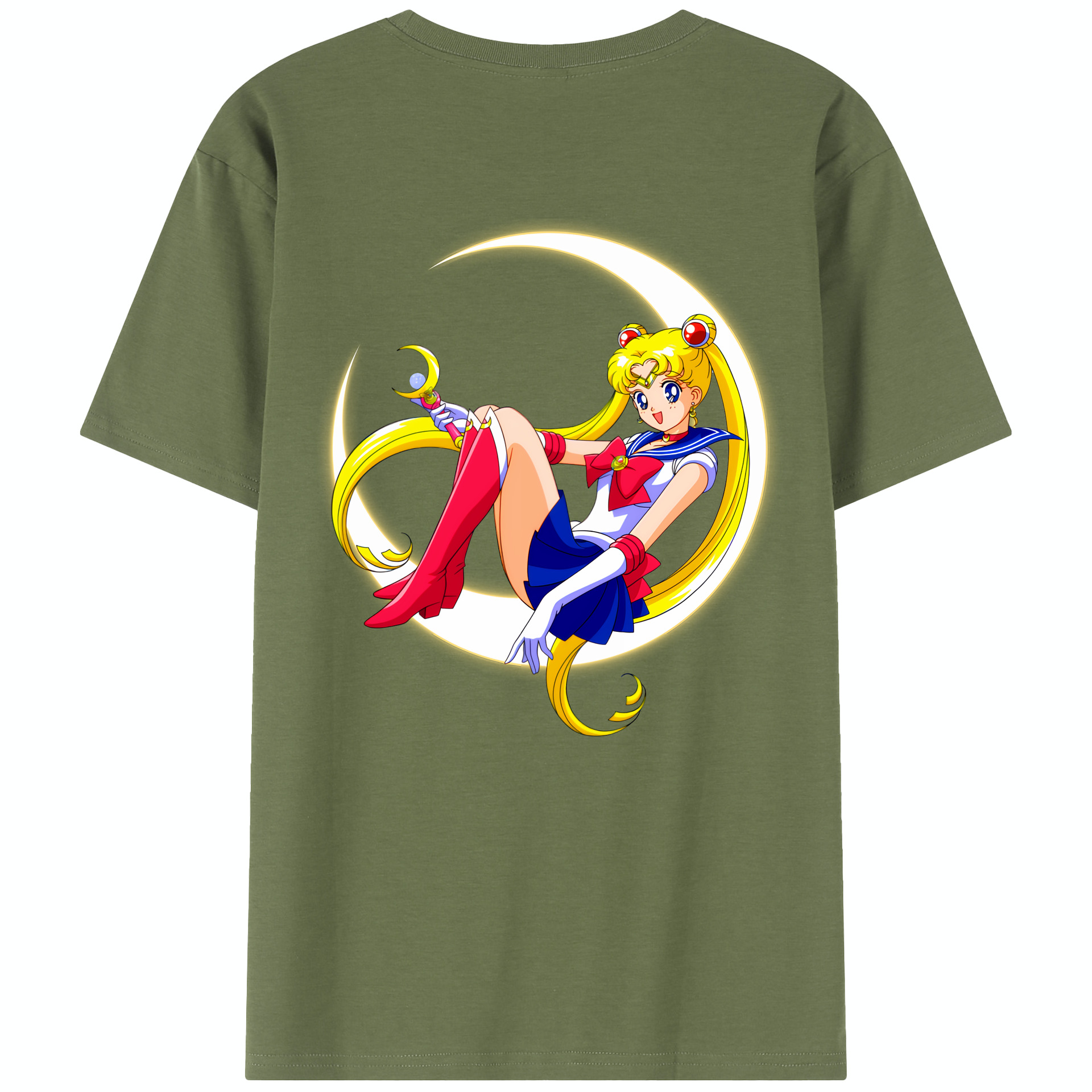 （画像用） 美少女戦士セーラームーン 月野 うさぎ つきの うさぎ Sailor Moon Tsukino Usagi 綿100％半袖Tシャツ（背面プリント）
